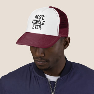 CASQUETTE TENDANCE MEILLEUR FUNCLE JAMAIS BLANC TYPOGRAPHIE