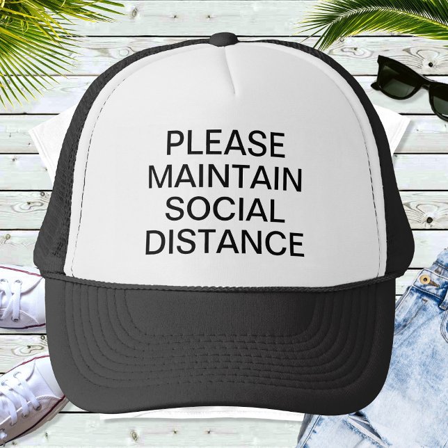 Casquette Tenir à jour la distance sociale Texte personnalis (Créateur téléchargé)
