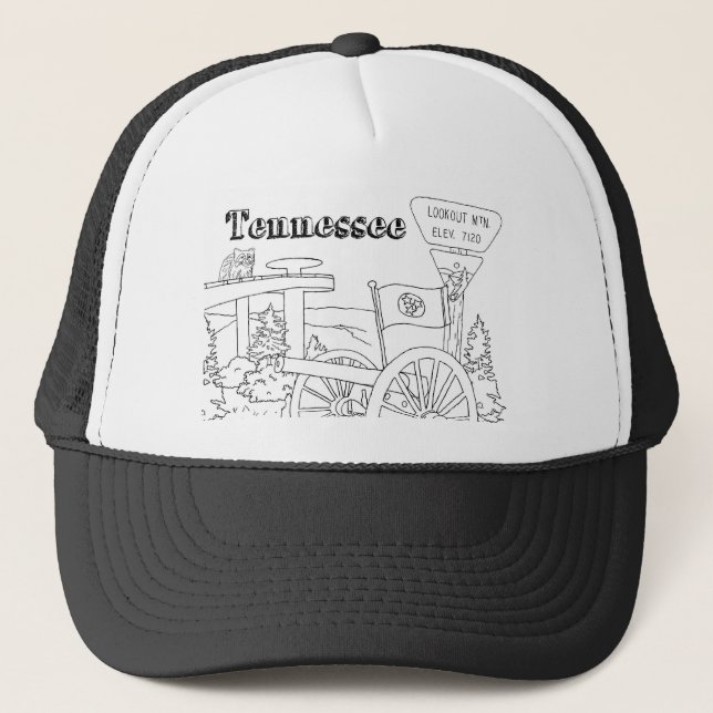 Casquette Tennessee Symboles d'État volontaire Images d'État (Devant)