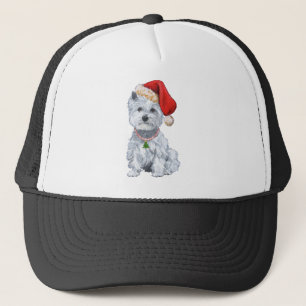 Casquette Terrier Blanc de West Highland Santa Claus