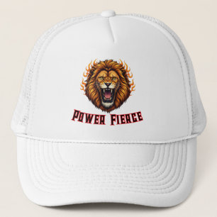 Casquette Tête de Lion Rugissant Mascotte de Feu