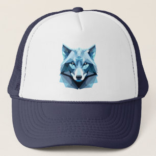Casquette Tête de loup géométrique bleue