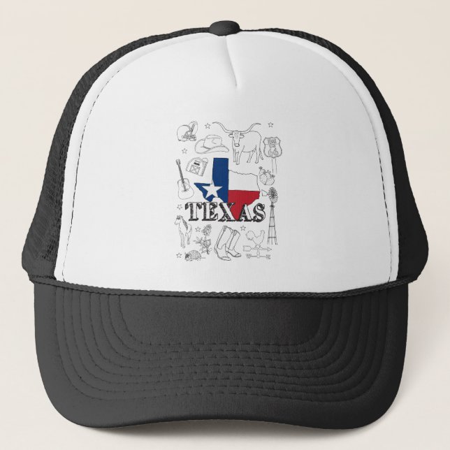 Casquette Texas Illustration Doodles of Texas Texas Motif (Devant)