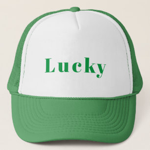 Casquette Texte Chanceux Personnalisé Imprimé Joli-Cap Vert