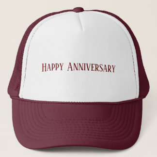 Casquette Texte de Joyeux Anniversaire de Mariage Couleur Ma