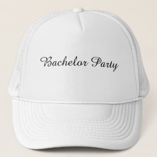 Casquette Texte de la partie de baccalauréat blanc et blanc