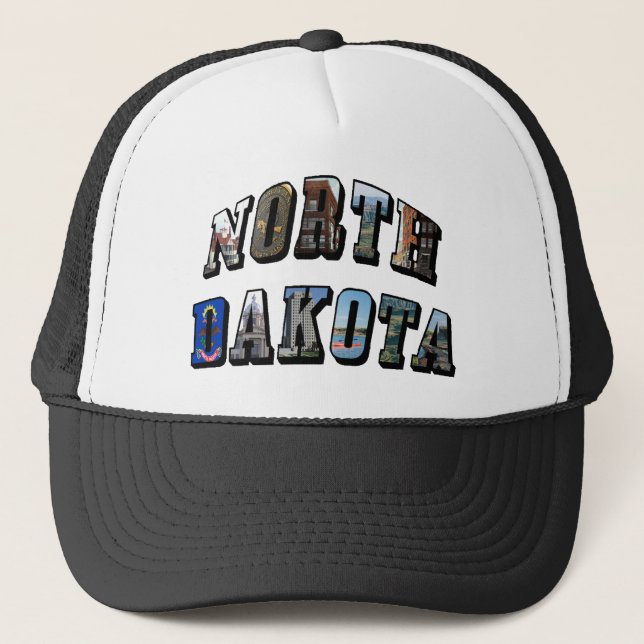 Casquette Texte de l'image du Dakota du Nord (Devant)