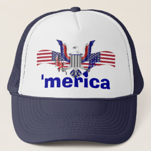 Casquette 'texte de merica avec l'aigle et le drapeau