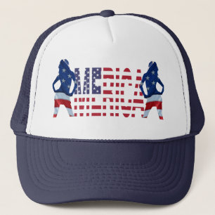 Casquette Texte de Merica avec le drapeau et les filles