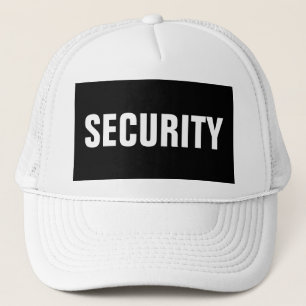 Casquette Texte de sécurité personnalisable en noir blanc