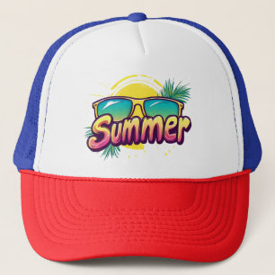 Casquette Texte d'été - Lunettes de soleil d'été colorées