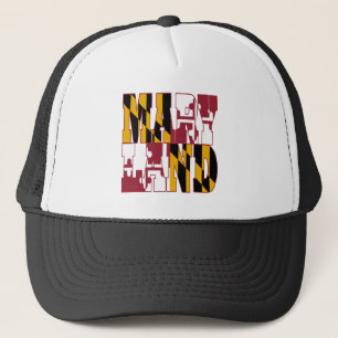 Casquette Texte du drapeau de l'état du Maryland