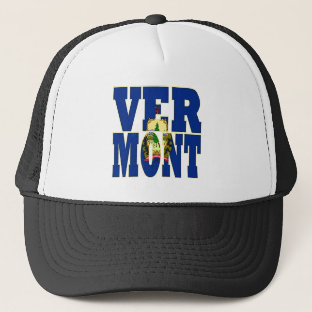 Casquette Texte du drapeau de l'état du Vermont (Devant)