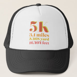 Casquette Texte gras de distance de course de 5 000 tr/min