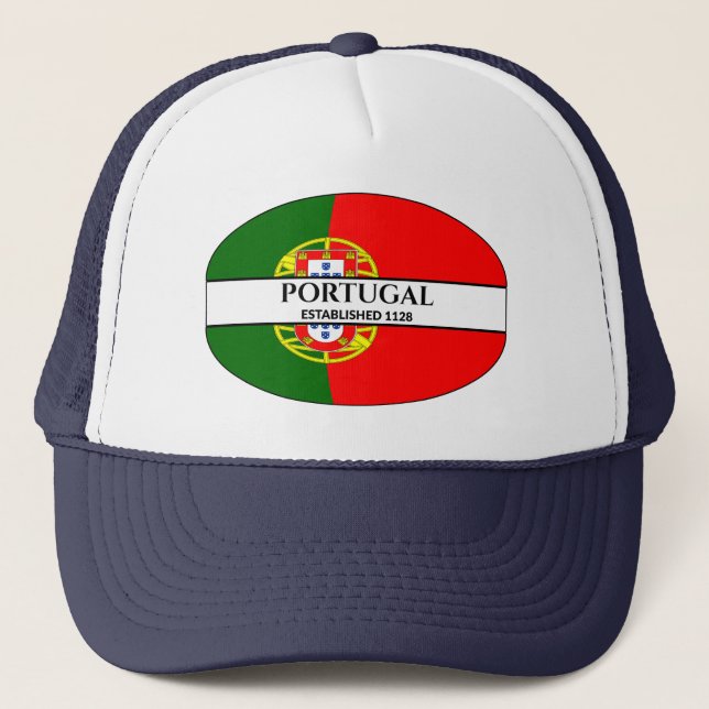 Casquette Texte noir Portugal établi 1128 Drapeau (Devant)