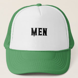 Casquette Texte ou nom ou mot HOMME de couleur blanche et ve