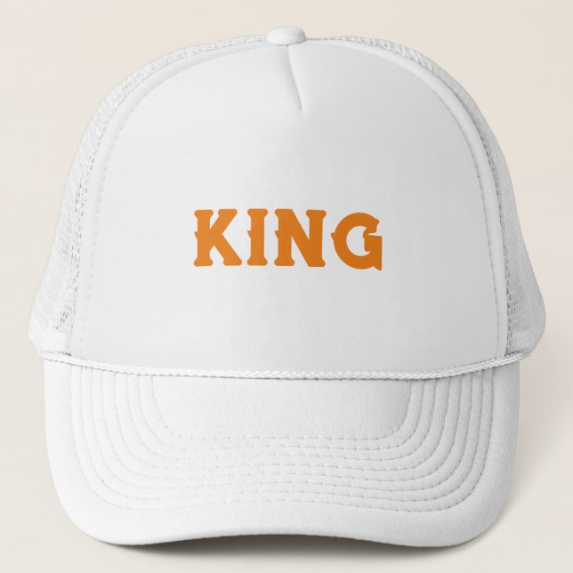 Casquette Texte personnalisé King blanc et blanc (Devant)