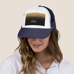Casquette Texture de luxe élégant avec paillettes dorées