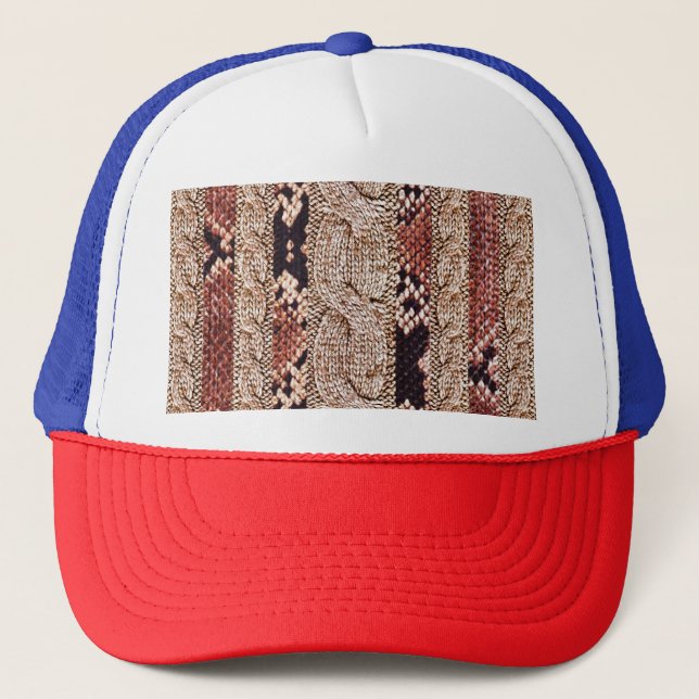Casquette Texture de vêtement, motif de serpent géométrique. (Devant)