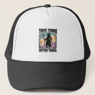 Casquette Thick Thighs Witch Vibes Vintage Halloween Tee_1