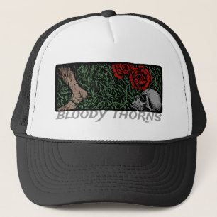 Casquette Thorns Crâne Roses Pieds médiévaux colorés Floral