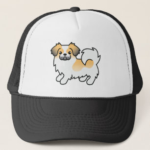 Casquette Tibétain Spaniel de couleur fauve sablé parti-colo