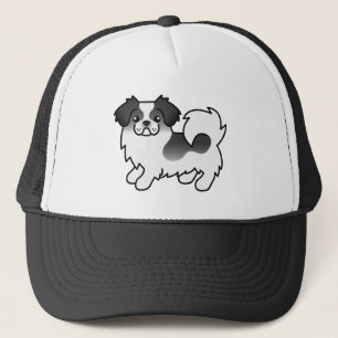 Casquette Tibétain Spaniel Parti-Coleur Noir Chien de Dessin