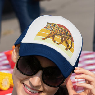 Casquette Tiger Faux Sequin look Retro Sunset