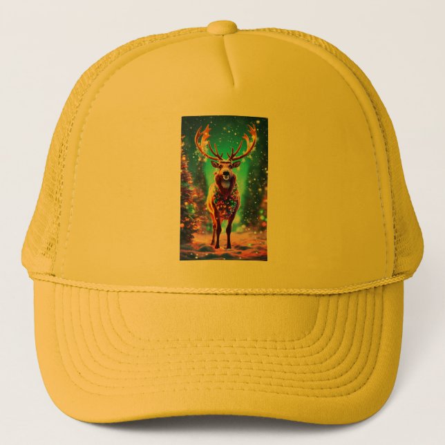 Casquette Titre : Cerf majestueux dans l'art mural sauvage (Devant)