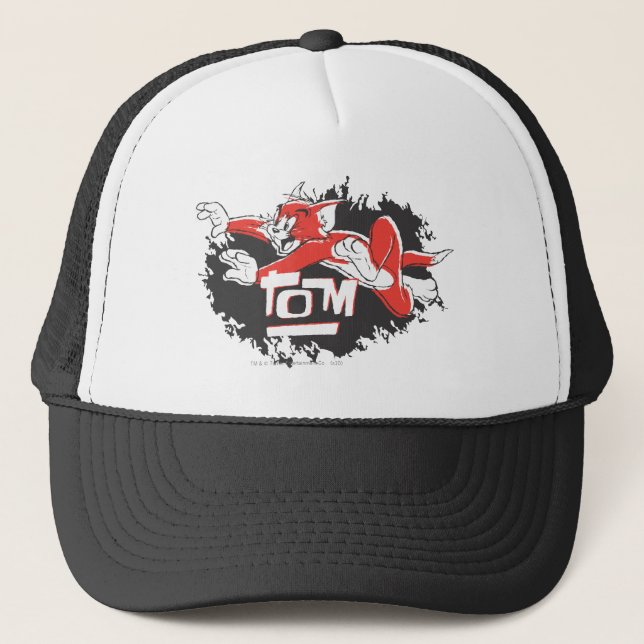 Casquette Tom Logo noir et rouge (Devant)