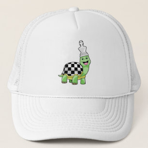 Casquette Tortue aux échecs avec jeu d'échecs & King