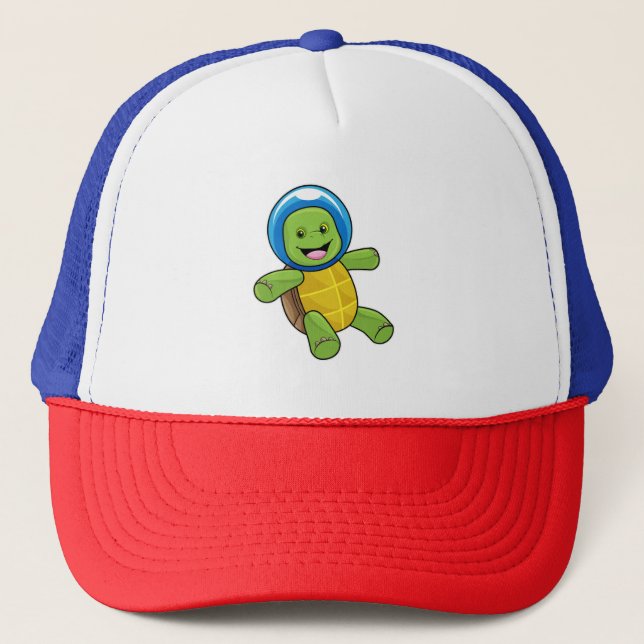 Casquette Tortue en astronaute avec boule de verre (Devant)