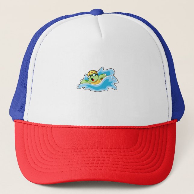 Casquette Tortue en nage dans l'eau (Devant)