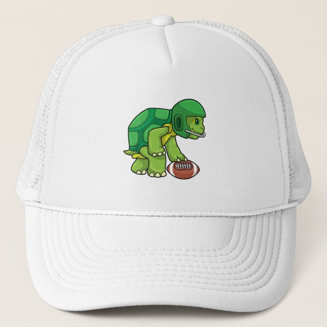 Casquette Tortue en sport avec football et casque (Devant)