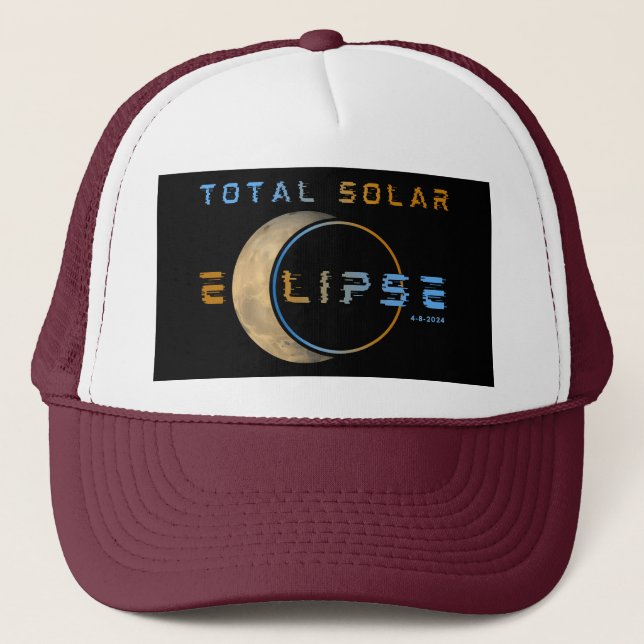 CASQUETTE TOTAL SOLAR ECLIPSE 8 AVRIL 2024 SYSTÈME SOLAIRE (Devant)