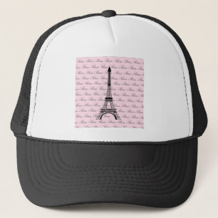 Casquette Tour Eiffel rose et noir de Paris