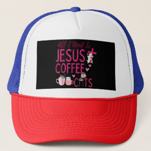 Casquette Tout ce dont j'ai besoin, c'est Jésus, Café et Cha