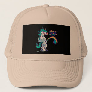 Casquette trait à la main licorne peing