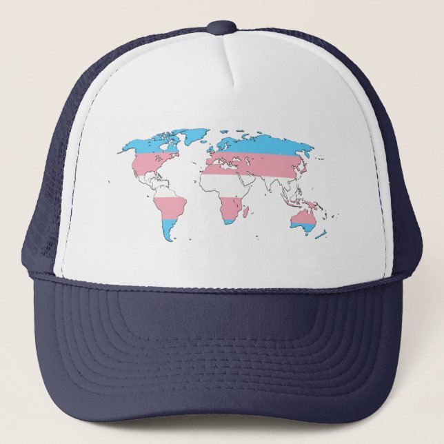 Casquette Transgender pride world map Hat (Devant)