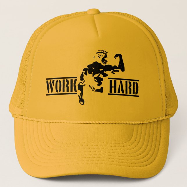 Casquette travailler dur Arnold Schwarzenegger gym haltéroph (Devant)