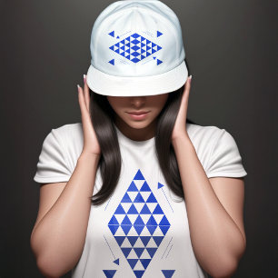Casquette Triangles géométriques bleus