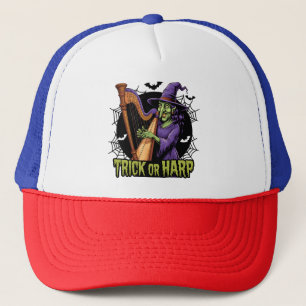 Casquette Trick Ou Harpe Éffrayante Sorcière Jouer Harpe Hal