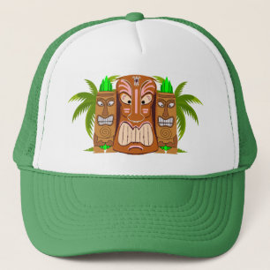 Casquette Triple Tiki Palm Tree Trucker Chapeau