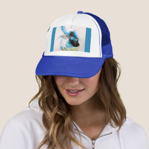 Casquette Troglodyte familier bleu aquarelle bébé bleu austr
