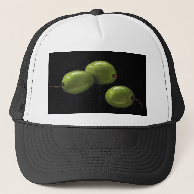 Casquette Trois olives au pastel d'huile (Devant)