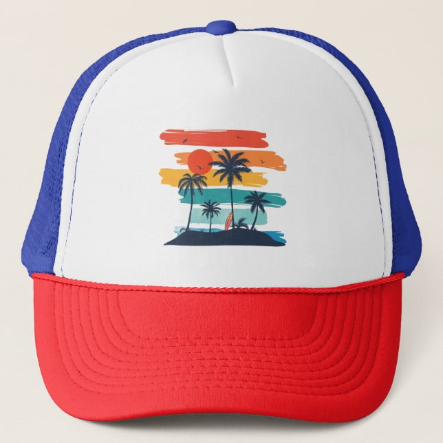Casquette Tropical Sunset Paradise (Devant)