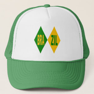 Casquette Trucker blanc vert BRAZIL