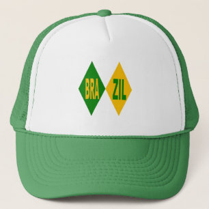Casquette Trucker blanc vert BRAZIL