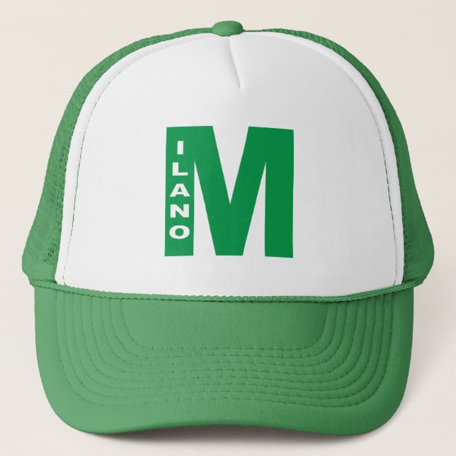 Casquette Trucker blanc/vert   MILANO (Devant)