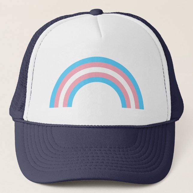 Casquette Trucker Chapeau de la fierté arc-en-ciel transgenr (Devant)